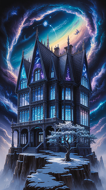 Mystical Mansion Night: Enchanting Bliss, night HD phone wallpaper