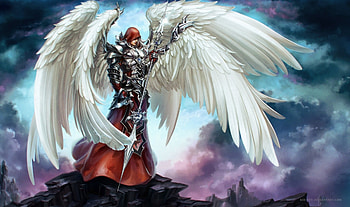 Archangel, wings, abstract, art HD wallpaper