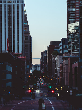 Cities, Twilight, City, Dark, Road, Dusk, Street HD phone wallpaper