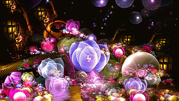 Fractal flowers smoke veil coloured, coloured, smoke, veil, flowers, fractal HD wallpaper