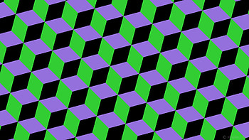 black green 3d cubes purple medium purple lime green HD wallpaper