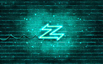 Zagato turquoise logo, , turquoise brickwall, Zagato logo, cars brands, Zagato neon logo, Zagato HD wallpaper