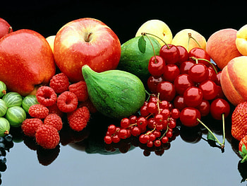 Food, Raspberry, Peaches, Currant HD wallpaper