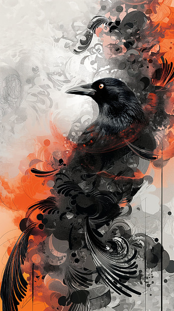 Mystic Raven Abstract Art, bird HD phone wallpaper