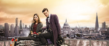 Matt Smith, Eleventh Doctor, Timey-wimey dynamics, Jenna-Louise Coleman HD wallpaper