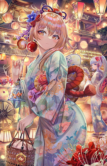 Yae Miko, art, cartoon, genshin, videogame, impact, fanart, anime HD phone wallpaper