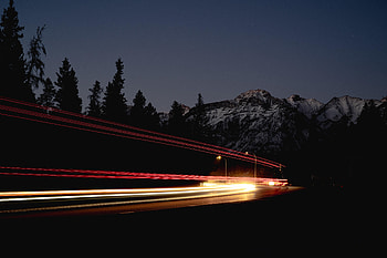 Night, Lights, Dark, Road, Lines, Long Exposure HD wallpaper
