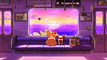 Cute Doggies Looking Outside The Train Enjoying The View, artist, artwork, digital-art HD wallpaper