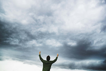 Sky, Clouds, Miscellanea, Miscellaneous, Hands, Man, Thunderstorm, Storm HD wallpaper