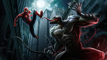 Venom Vs Spiderman Fight , venom, spiderman, superheroes, artist, artwork, digital-art, artstation HD wallpaper