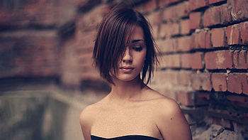 Hair Over One Eye Black Dress Girl , black-dress, girls, model HD wallpaper