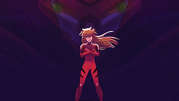 Asuka And Her Unit 02 From Evangelion, asuka-langley-soryu, neon-genesis-evangelion, anime-girl, anime, artist, artwork, digital-art, artstation HD wallpaper