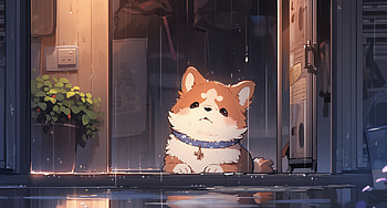 Rainy Day Pup - Adorable Dog, rain, Animal, dog HD wallpaper