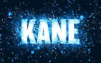 Happy Birtay Kane, , blue neon lights, Kane name, creative, Kane Happy Birtay, Kane Birtay, popular american male names, with Kane name, Kane HD wallpaper