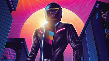 Cool Retroway Biker , outrun, biker, retrowave, artist, artwork, digital-art HD wallpaper