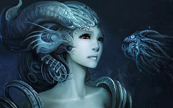 'Princess of the underwater world'....., sea, underwater, mystical, princess HD wallpaper
