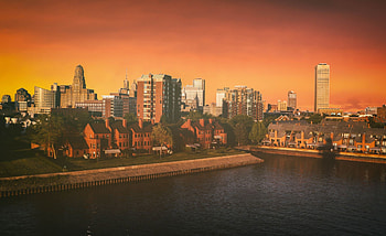 Buffalo skyline, American city charm, Vibrant street art, Rust Belt revival HD wallpaper