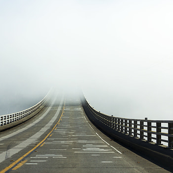 Miscellanea, Miscellaneous, Road, Fog, Bridge HD phone wallpaper