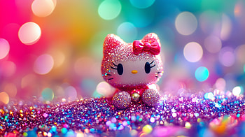 Glittery Hello Kitty for Anime Lovers, Anime, sanrio, Hello Kitty, glitter HD wallpaper