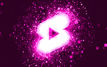 Youtube shorts purple logo, , purple neon lights, creative, purple abstract background, Youtube shorts logo, social network, Youtube shorts HD wallpaper