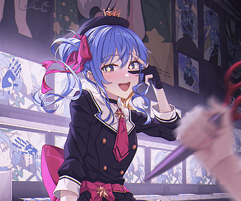 Hoshimachi Suisei, hololive, Hoshimachi Suisei, Anime, Virtual Youtuber HD wallpaper