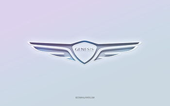 Genesis logo, cut out 3d text, white background, Genesis 3d logo, Genesis emblem, Genesis, embossed logo, Genesis 3d emblem HD wallpaper