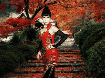 Japanese Babe, sexy, fun, other, trees, woman HD wallpaper