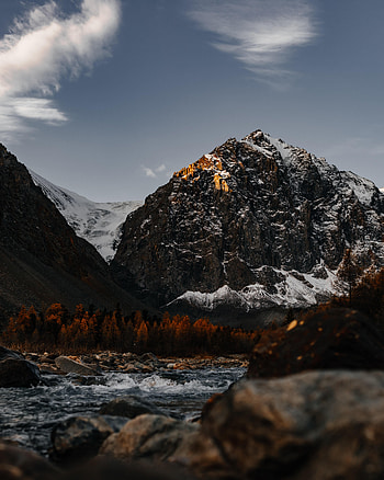 Landscape, Nature, Rivers, Trees, Stones, Mountains HD phone wallpaper