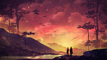 Lost Travellers , alone, couple, artist, artwork, digital-art, deviantart HD wallpaper