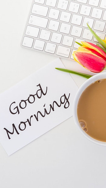 Good Morning, White Background, keyboard HD phone wallpaper