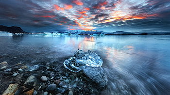 Ice Iceland Lake Sea Shore, lake, iceland, nature, sky, cloud HD wallpaper