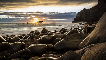 Rocks Sunrise, rocks, sunrise, nature HD wallpaper
