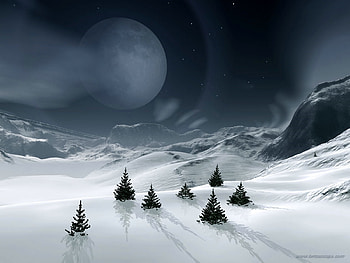 Landscape, Winter, Planets, Snow, Fir-Trees HD wallpaper