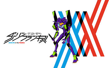 Evangelion Unit 01, Anime, Crossover, Darling In The Franxx, Neon Genesis Evangelion HD wallpaper