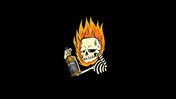 Skull With Jack Daniels Oled, skull, dark, black, oled, jack-daniels, artist, artwork, digital-art HD wallpaper