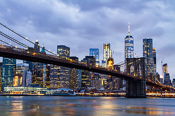 Cities, City, Bridge, Evening, Glow HD wallpaper