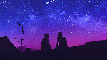 Silhouette Couple About The Stars, love, couple, silhouette, artist, artwork, digital-art HD wallpaper