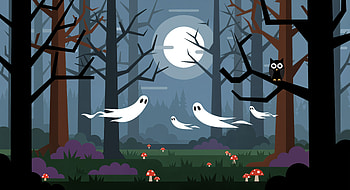 Moonlit Haunted Forest — Ultra, ghost, forest, moon HD wallpaper