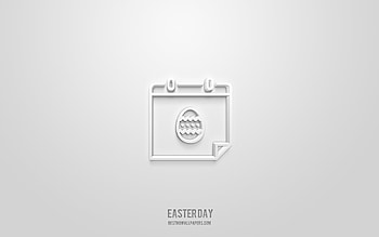 Easter day 3d icon, white background, 3d symbols, Easter day, Easter icons, 3d icons, Easter day sign, Easter 3d icons HD wallpaper