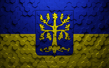 Flag of Hagen, honeycomb art, Hagen hexagons flag, Hagen, 3d hexagons art, Hagen flag HD wallpaper