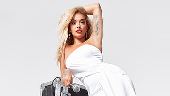 Pretty singer, Rita Ora, white dress HD wallpaper