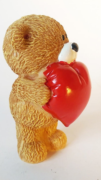 Teddy Bear Ke, Red Heart HD phone wallpaper