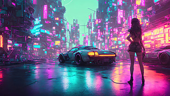 Cyber Cars And Girls, cyberpunk, scifi, artist, artwork, digital-art, deviantart HD wallpaper