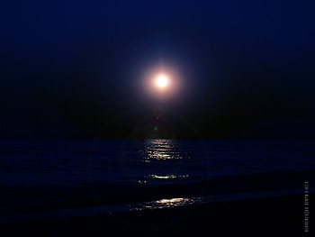 Landscape, Water, Sea, Moon HD wallpaper