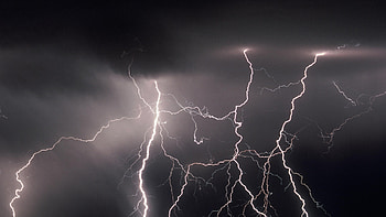 lightning, clouds, sky, nature HD wallpaper
