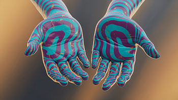 Chromatic Swirl Hands — HD wallpaper