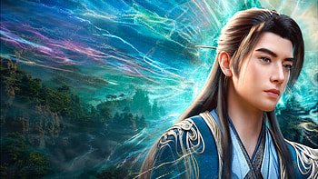 Azure Celestial Swordsman — Fantasy HD wallpaper