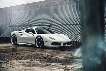 2017 Ferrari 488 Spider, white, sports car HD wallpaper