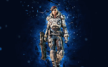 Kait Diaz, , blue neon lights, Fortnite Battle Royale, Fortnite characters, Kait Diaz Skin, Fortnite, Kait Diaz Fortnite HD wallpaper