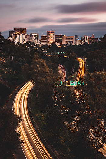 Cities, Roads, City, Lines, Long Exposure, Glow HD phone wallpaper